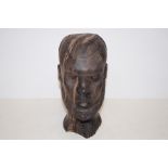 Very heavy African carved head of a man