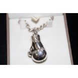 Silver Boxing glove on chain