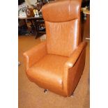 Leatherette swivel and electrical reclining armcha