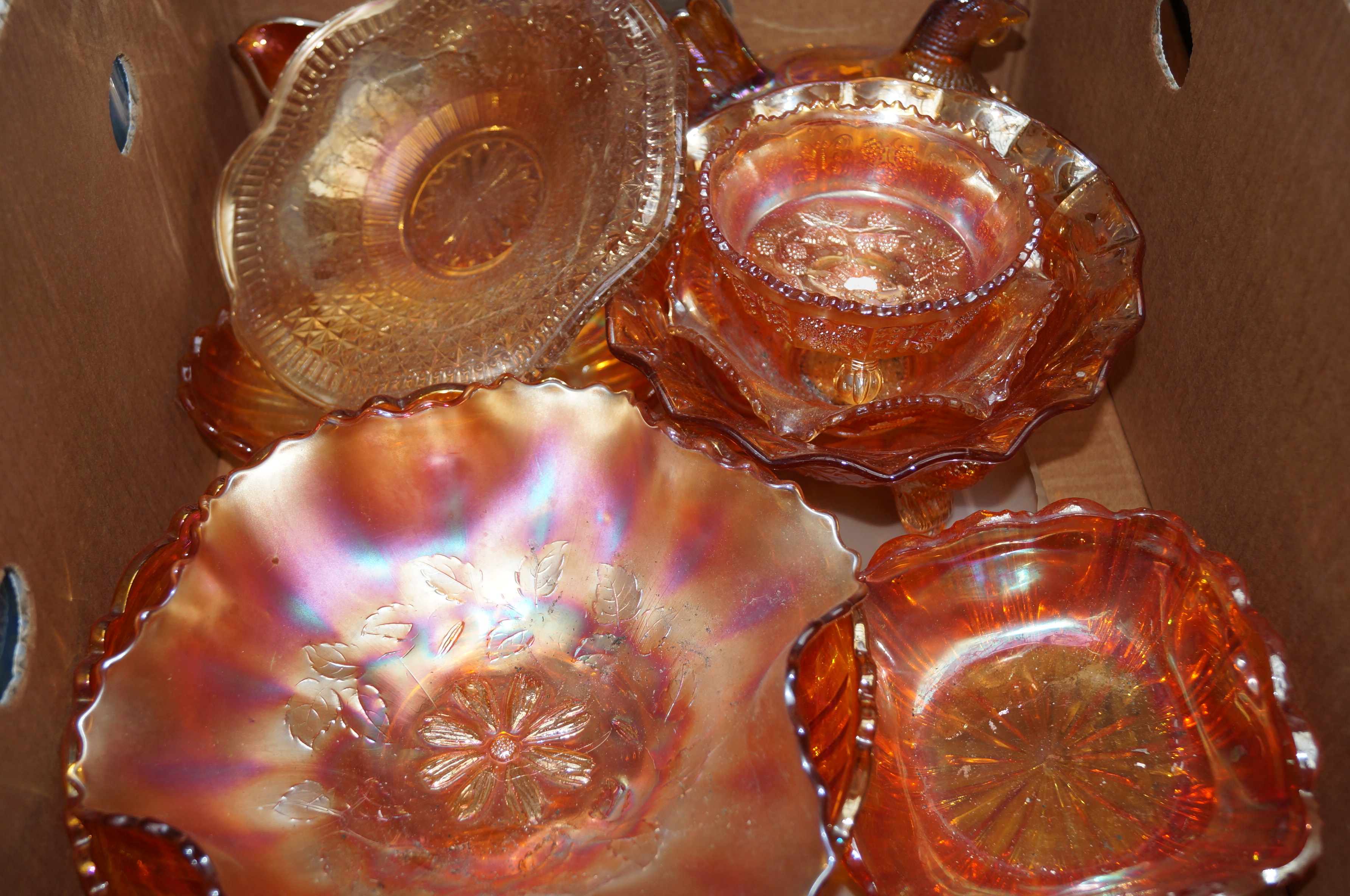 Large collection of carnival glass