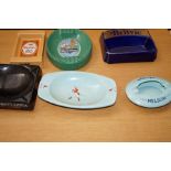 Collection of six pub wade ashtrays