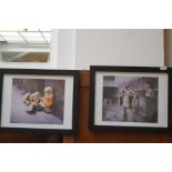 Two framed Terry Grimshaw prints, street and alley