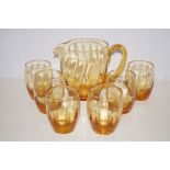 Vintage amber glass lemonade set