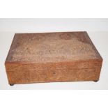 Indian carved wood box with key