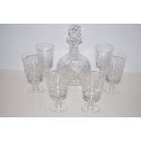 Cut crystal decanter and glass set