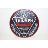 Cast iron Triumph wall plaque, diameter 24cm