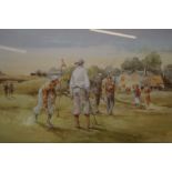 Framed Douglas E West golfing print