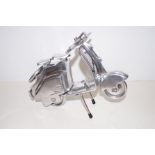 Polished aluminium model of a Vespa, height 20cm