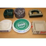 Collection of six pub wade ashtrays