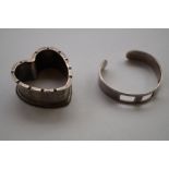 Late Victorian heart shaped napkin ring together