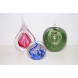 Isle of Wight Glass apple paperweight together wit