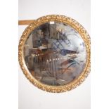 Gilt framed circular mirror