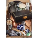 Misc box to include copper-ware and pewter