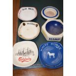 Six wade club ashtrays