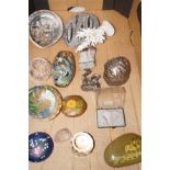 Interesting box of paperweights and others