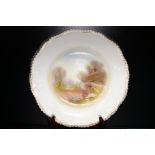 Royal Worcester cabinet plate signed Rushden