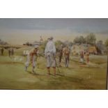 Framed Douglas E West golfing print