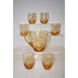 Amber glass lemonade set (possibly Whitefriars)