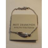 Silver pot diamond bracelet