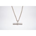 Heavy silver T-bar necklace