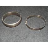 Two silver bangles