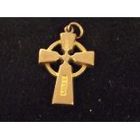 9ct Gold celtic cross pendant