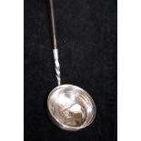 Georgian silver ladle baleen twisted handle. Unmar