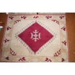 Small oriental style flood rug. Measurements 100cm