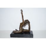 Bronze Nude on Marble Base. Length 21cm