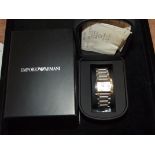 Ladies Emporio Armani wristwatch with box and pape