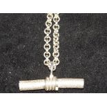 Heavy silver T-Bar necklace. Weight 36.1 grams