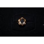 9ct Gold dress ring set with large smokey quartz s