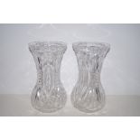 Pair of very good quality and very heavy crystal v