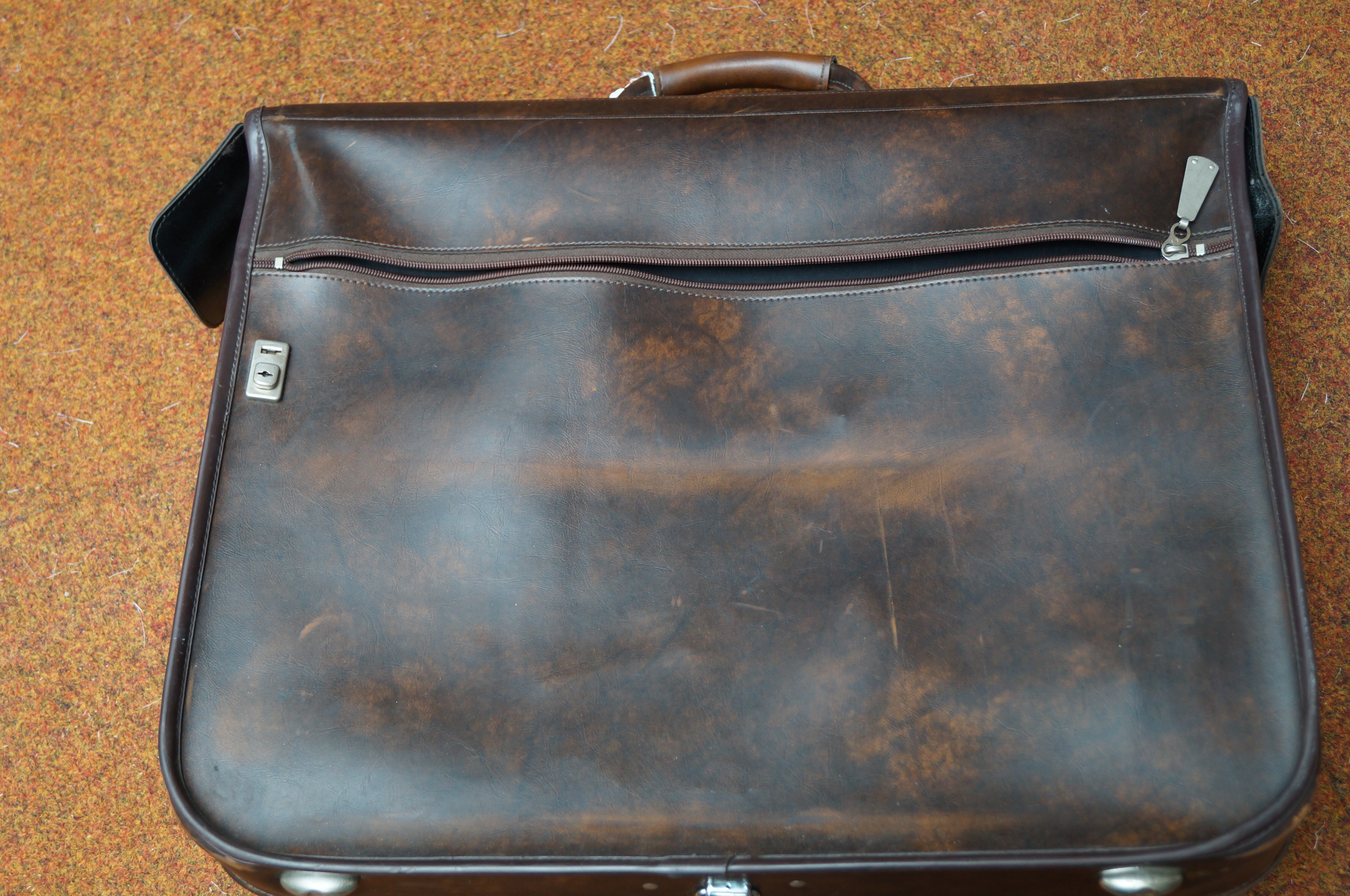 Large leather vintage briefcase