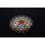 Micro mosaic vintage brooch