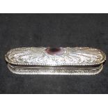 Silver Hat Pin Lidded Box London Hallmark