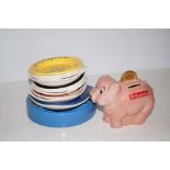 Collection of Wade Ashtrays and a Piggy Bank