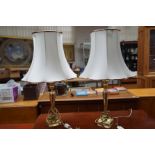 Pair of table lamps with shades