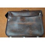 Large leather vintage briefcase