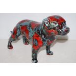 Anita Harris large bull dog with floral design. 20