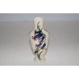 Moorcroft vase with blue flower design 16cm high