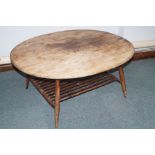 Ercol coffee table in elm and beech, height 45cm,