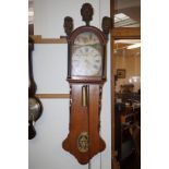 19th Century, Dutch, Oak case tail clock. Height 1