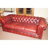 Chesterfield deep-buttoned three seater settee in