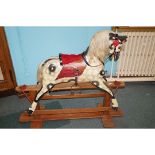 Vintage early child's rocking horse 120x130cm