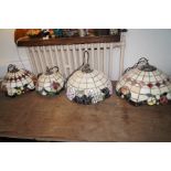 4 Tiffany style glass lamp shades