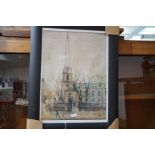 A framed limited edition Lowry print