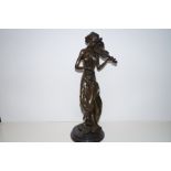 Bronze figure of a lady playing a violin height- 4