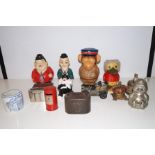 A collection of vintage money boxes