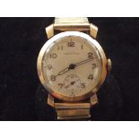 Craftsman 9ct rose gold cased gents wristwatch wit